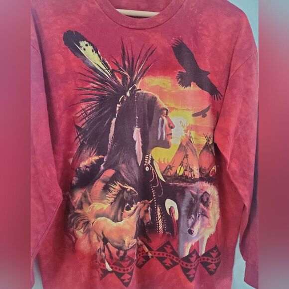 The Mountain Native American print long sleeve in size Large - Picture 3 of 7